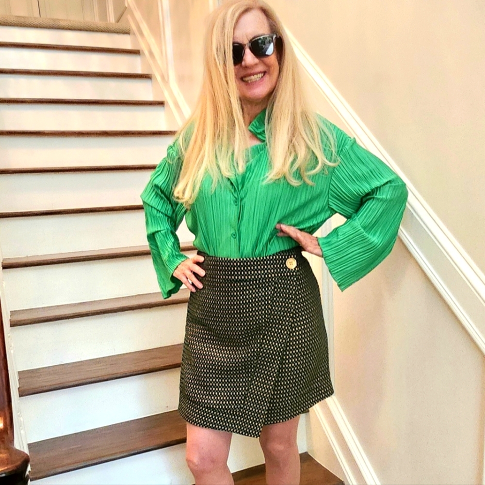 Eva Franco by Anthropologie NWOT Tweed Wrap Mini Skirt & Matching Blouse, 8, $75